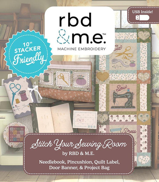 SALE Machine Embroidery Stitch Your Sewing Room PATTERN Multiple Designs - ME100SSR26R1 - Riley Blake INSTRUCTIONS only