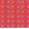 Image of Kipling Gardens Pemberly Sunset quilting cotton fabric by Lily Ashbury for Riley Blake Designs. Features flowers on a red background. Cute Little Fabric Shop.
