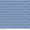 Image of Kipling Gardens Everly Blueberry quilting cotton fabric by Lily Ashbury for Riley Blake Designs. Features flowers on a blue background. Cute Little Fabric Shop.