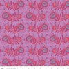 Image of Kipling Gardens Pemberly Violet quilting cotton fabric by Lily Ashbury for Riley Blake Designs. Features flowers on a purple background. Cute Little Fabric Shop.