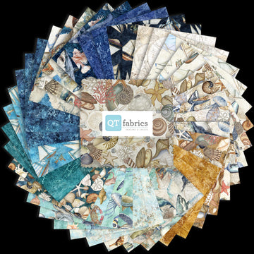 Nauticus Charm Pack Ocean Fabric - 5SQ NAUT 6PKQ - 42-Piece Precut - QT Fabrics Quilting Cotton Fabric