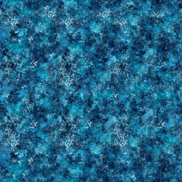 Image of Nauticus Mottled Texture Ocean quilting cotton fabric by Morris Creative Group for QT Fabrics. Features printed texture on a blue background. Cute Little Fabric Shop.