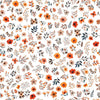 Image of Pandaland Small Floral White quilting cotton fabric by Morris Creative Group for QT Fabrics. Features flowers on a white background. Cute Little Fabric Shop.