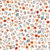 Image of Pandaland Small Floral White quilting cotton fabric by Morris Creative Group for QT Fabrics. Features flowers on a white background. Cute Little Fabric Shop.