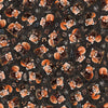 Image of Pandaland Panda Toss Charcoal quilting cotton fabric by Morris Creative Group for QT Fabrics. Features pandas on a black background. Cute Little Fabric Shop.