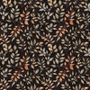 Image of Pandaland Leaf Sprigs Black quilting cotton fabric by Morris Creative Group for QT Fabrics. Features leaves on a black background. Cute Little Fabric Shop.