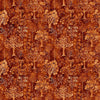 Image of Pandaland Trees Burnt Orange quilting cotton fabric by Morris Creative Group for QT Fabrics. Features trees on an orange background. Cute Little Fabric Shop.