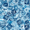 MINKY Ocean Blues Nautical Motif Overlapping Pattern Blue Ocean Fabric 60" Wide - 30856 - QT Fabrics 100% Polyester Fabric