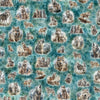 MINKY Running With The Pack Wolf Vignettes Teal Blue Dog Fabric 60" Wide - 31100 - QT Fabrics 100% Polyester Fabric