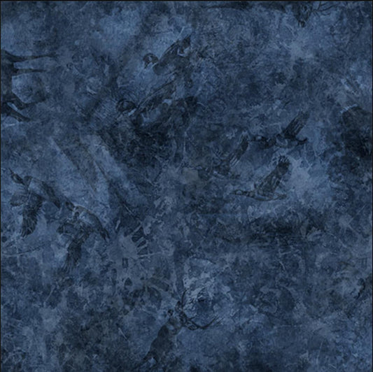 MINKY Forest, Field, & Stream Wildlife Tonal Ocean Blue Animals Fabric 60" Wide - 31411 - QT Fabrics 100% Polyester Fabric