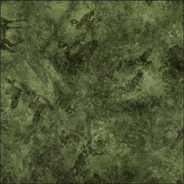 MINKY Forest, Field, & Stream Wildlife Tonal Pine Green Animals Fabric 60" Wide - 31411 - QT Fabrics 100% Polyester Fabric