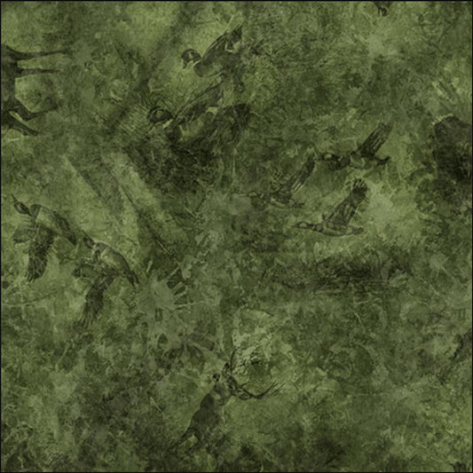 MINKY Forest, Field, & Stream Wildlife Tonal Pine Green Animals Fabric 60" Wide - 31411 - QT Fabrics 100% Polyester Fabric