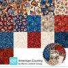 American Country Layer Cake Patriotic Fabric - 10SQ AMCO 6PKY - 42-Piece Precut - QT Fabrics Quilting Cotton Fabric