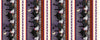 Image of Ghost Tales Border Stripe Multi quilting cotton fabric by Michael Zindell for QT Fabrics. Features halloween scenes on a purple, white, black, and orange background. Cute Little Fabric Shop.