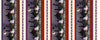 Image of Ghost Tales Border Stripe Multi quilting cotton fabric by Michael Zindell for QT Fabrics. Features halloween scenes on a purple, white, black, and orange background. Cute Little Fabric Shop.