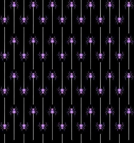 Image of Ghost Tales Spider Stripe Black quilting cotton fabric by Michael Zindell for QT Fabrics. Features spiders and stripes on a black background. Cute Little Fabric Shop.