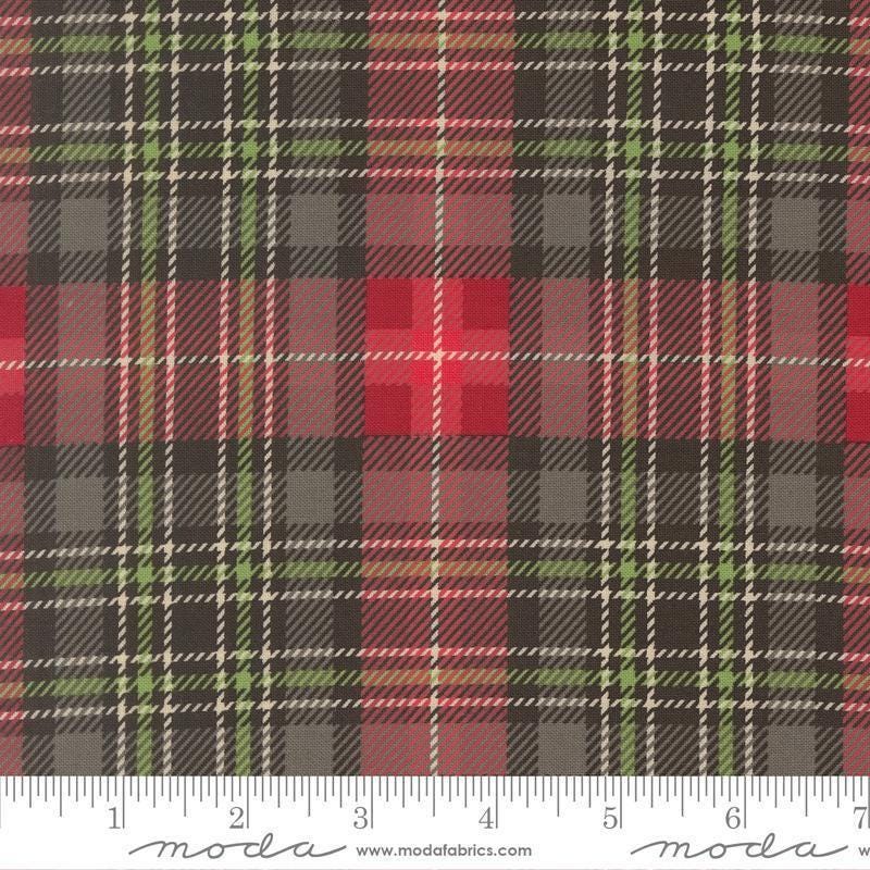 Image of Holiday Cheer Plaid Coal quilting cotton fabric by Stacy Iest Hsu for Moda Fabrics. Features plaid on a black background. Cute Little Fabric Shop.