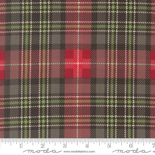 Image of Holiday Cheer Plaid Coal quilting cotton fabric by Stacy Iest Hsu for Moda Fabrics. Features plaid on a black background. Cute Little Fabric Shop.