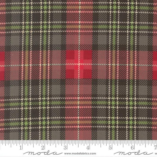 Image of Holiday Cheer Plaid Coal quilting cotton fabric by Stacy Iest Hsu for Moda Fabrics. Features plaid on a black background. Cute Little Fabric Shop.