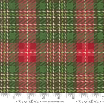 Image of Holiday Cheer Plaid Evergreen quilting cotton fabric by Stacy Iest Hsu for Moda Fabrics. Features plaid on a green and red background. Cute Little Fabric Shop.