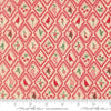 Image of Holiday Cheer Charm Poinsettia quilting cotton fabric by Stacy Iest Hsu for Moda Fabrics. Features flowers on a red and cream background. Cute Little Fabric Shop.