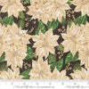 Image of Holiday Cheer Vintage Poinsettias Midnight quilting cotton fabric by Stacy Iest Hsu for Moda Fabrics. Features flowers on a black background. Cute Little Fabric Shop.