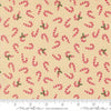 Image of Holiday Cheer Candy Cane Natural quilting cotton fabric by Stacy Iest Hsu for Moda Fabrics. Features candy canes on a cream background. Cute Little Fabric Shop.