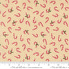 Image of Holiday Cheer Candy Cane Natural quilting cotton fabric by Stacy Iest Hsu for Moda Fabrics. Features candy canes on a cream background. Cute Little Fabric Shop.
