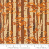 Image of Northern Brights Birch Cedar quilting cotton fabric by Amarilys Henderson for Moda Fabrics. Features trees on a brown background. Cute Little Fabric Shop.