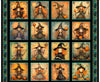 Witchypoo Witch Picture Patches Panel Black Halloween Fabric - 31934 - QT Fabrics Quilting Cotton Fabric