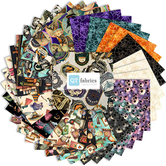Witchypoo Charm Pack Halloween Fabric - 5SQ WITP 6PKV - 42-Piece Precut - QT Fabrics Quilting Cotton Fabric
