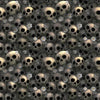 Image of Witchypoo Skulls Smokes quilting cotton fabric by Morris Creative Group for QT Fabrics. Features skulls on a black background. Cute Little Fabric Shop.
