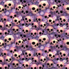Image of Witchypoo Skulls Purple quilting cotton fabric by Morris Creative Group for QT Fabrics. Features skulls on a purple background. Cute Little Fabric Shop.