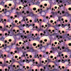 Image of Witchypoo Skulls Purple quilting cotton fabric by Morris Creative Group for QT Fabrics. Features skulls on a purple background. Cute Little Fabric Shop.