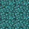Image of Witchypoo Spiderwebs Teal quilting cotton fabric by Morris Creative Group for QT Fabrics. Features spiderwebs on a blue background. Cute Little Fabric Shop.
