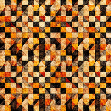 3-Yard-Cut - A Haunting We Will Go Checkboard Orange Halloween Fabric WIDEBACK 108" Wide - 31950 - QT Fabrics Quilting Cotton Fabric