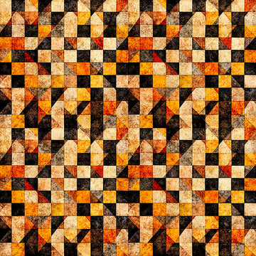 3-Yard-Cut - A Haunting We Will Go Checkboard Orange Halloween Fabric WIDEBACK 108" Wide - 31950 - QT Fabrics Quilting Cotton Fabric