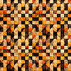 Image of A Haunting We Will Go Checkboard Geo Orange quilting cotton fabric by Morris Creative Group for QT Fabrics. Features a geometric pattern on an orange background. Cute Little Fabric Shop.