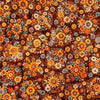 Image of Harvest Hollow Fall Bouquets Burnt Umber quilting cotton fabric by Morris Creative Group for QT Fabrics. Features Flowers on a red background. Cute Little Fabric Shop.