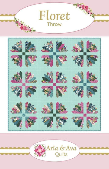 SALE Floret Quilt PATTERN Floral Fabric - Riley Blake INSTRUCTIONS Only