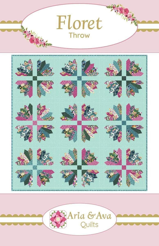 SALE Floret Quilt PATTERN Floral Fabric - Riley Blake INSTRUCTIONS Only