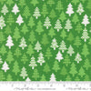 Image of Snow Time Trees Evergreen quilting cotton fabric by Me and My Sister Designs for Moda Fabrics. Features trees on a green background. Cute Little Fabric Shop.