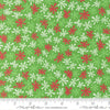 Image of Snow Time Tinsel Hollyleaf quilting cotton fabric by Me and My Sister Designs for Moda Fabrics. Features flowers on a green background. Cute Little Fabric Shop.