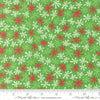 Image of Snow Time Tinsel Hollyleaf quilting cotton fabric by Me and My Sister Designs for Moda Fabrics. Features flowers on a green background. Cute Little Fabric Shop.
