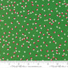 Image of Snow Time Jelly Dots Evergreen quilting cotton fabric by Me and My Sister Designs for Moda Fabrics. Features dots on a green background. Cute Little Fabric Shop.