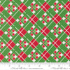 Image of Snow Time Checks Evergreen quilting cotton fabric by Me and My Sister Designs for Moda Fabrics. Features checks on a green and red background. Cute Little Fabric Shop.