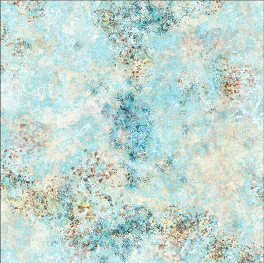 3-Yard-Cut - Panorama Mottled Texture Light Aqua Blue Printed Texture Fabric WIDEBACK - 118" Wide - QT Fabrics Quilting Cotton Fabric