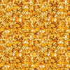Image of Lumenique Mosaic Blender Amber quilting cotton fabric by Dan Morris for QT Fabrics. Features a printed stained glass pattern on a yellow background. Cute Little Fabric Shop.