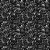 Image of Lumenique Mosaic Blender Charcoal quilting cotton fabric by Dan Morris for QT Fabrics. Features a printed stained glass pattern on a black background. Cute Little Fabric Shop.