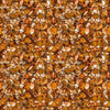 Image of Lumenique Mosaic Blender Copper quilting cotton fabric by Dan Morris for QT Fabrics. Features a printed stained glass pattern on a brown background. Cute Little Fabric Shop.